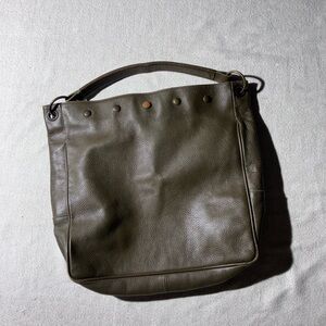 Maurizio Taiuti Green Leather Large Satchel Bag